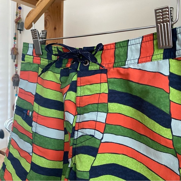 Patagonia Green Orange Blue Print Wavefarer Board Shorts 10 - Picture 8 of 14